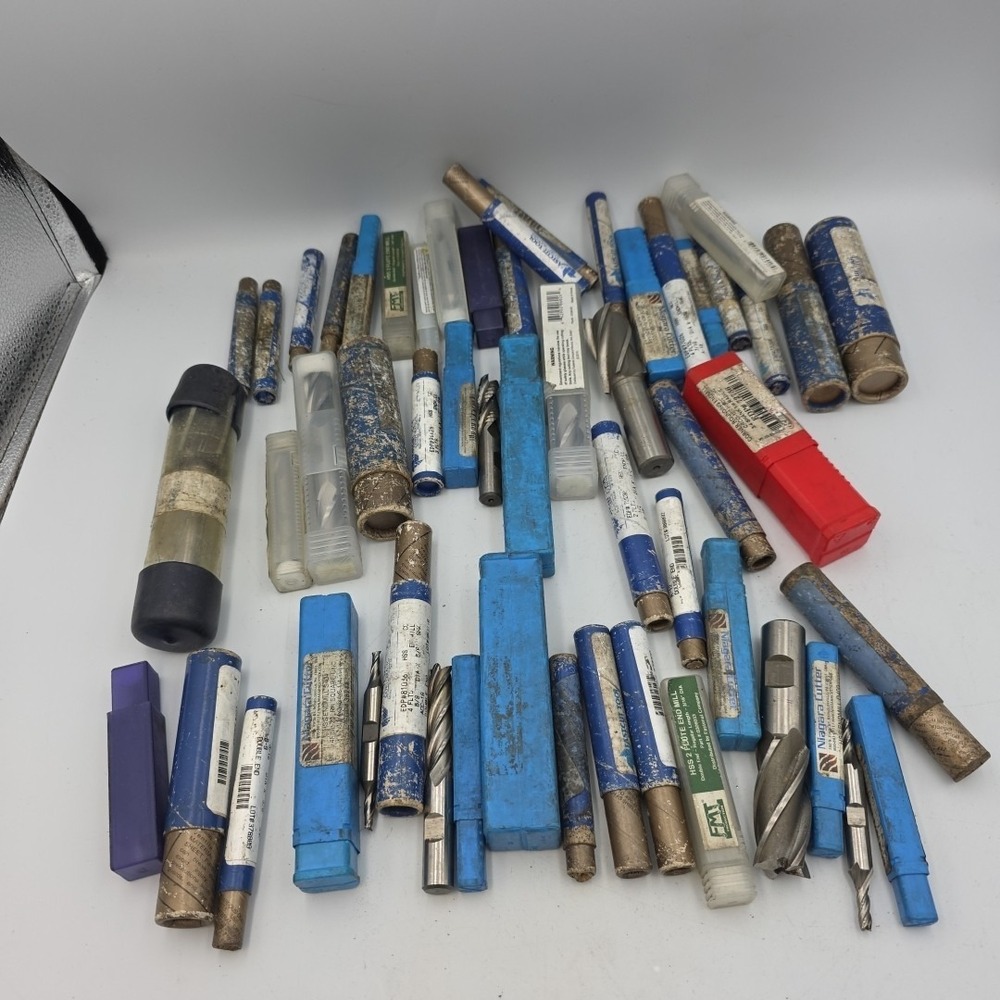 Niagara & Other Brands Cutting Bits-Various Sizes Endmills Lot of 54 Read Descr
